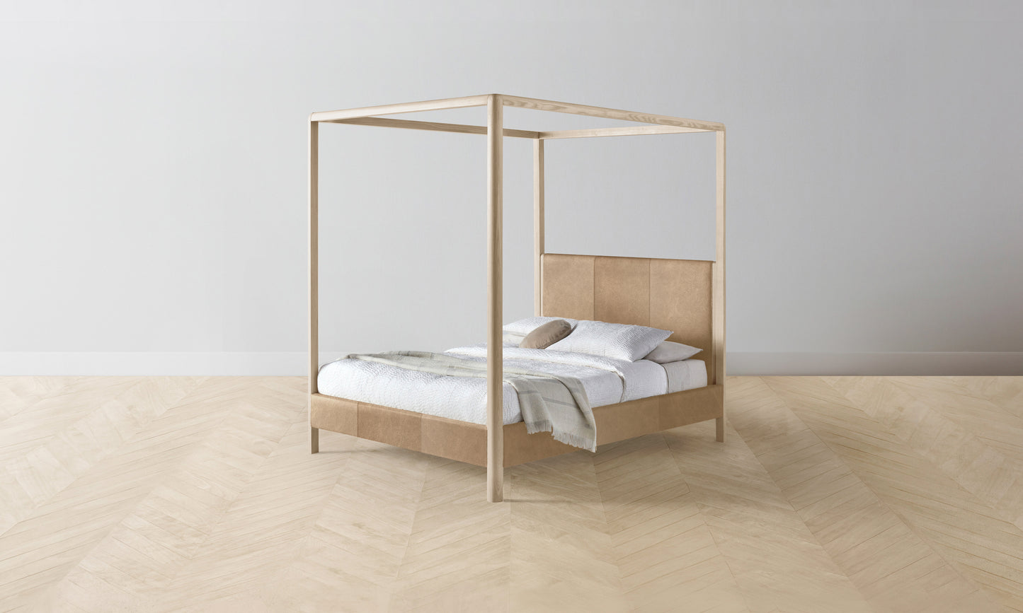 The Thompson Canopy Bed - Tuscan Leather Camel