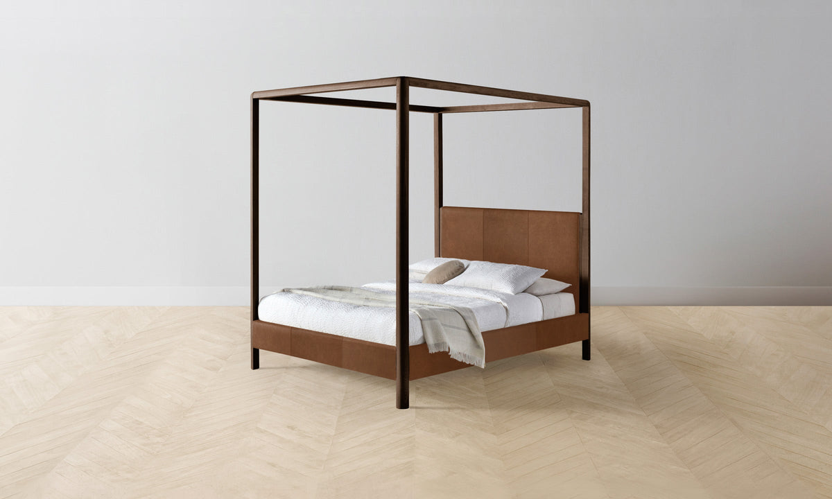 The Thompson Canopy Bed - Tuscan Leather Cognac