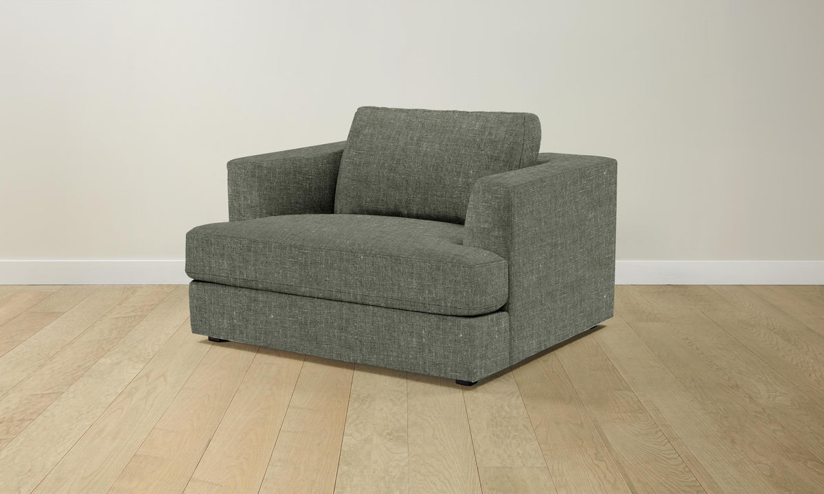 The Varick Chair-and-a-Half - Heritage Belgian Linen Thyme