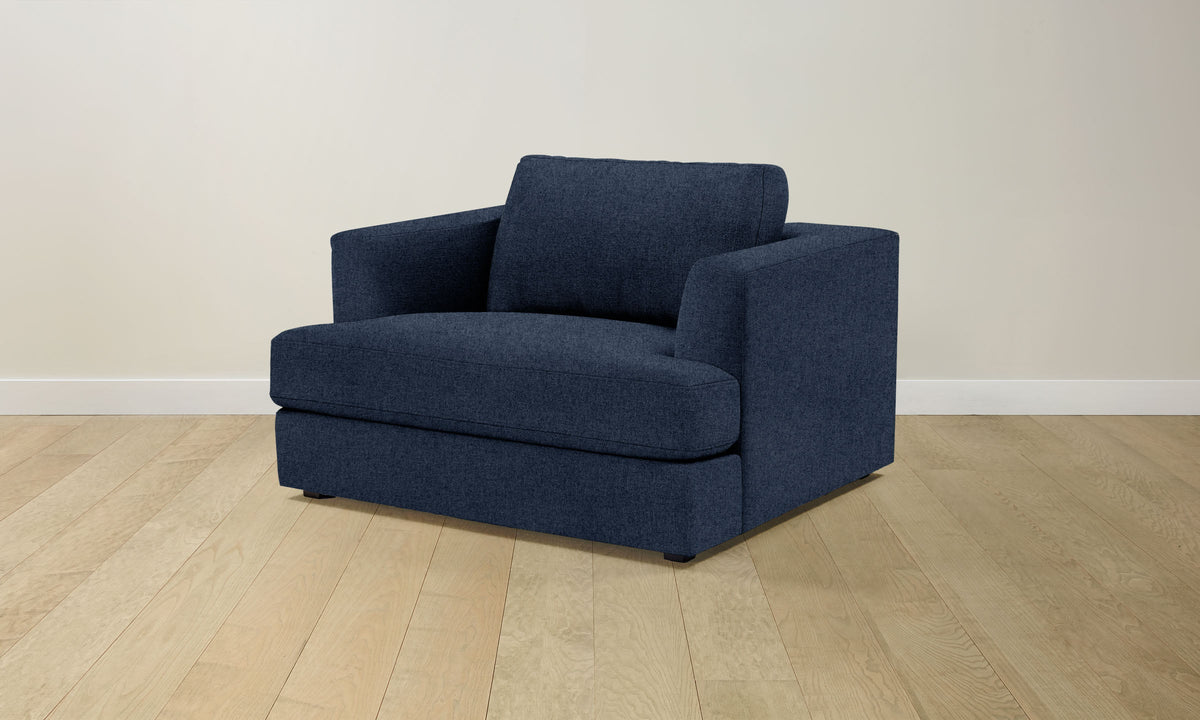 The Varick Chair-and-a-Half - Italian Brushed Wool Harbor
