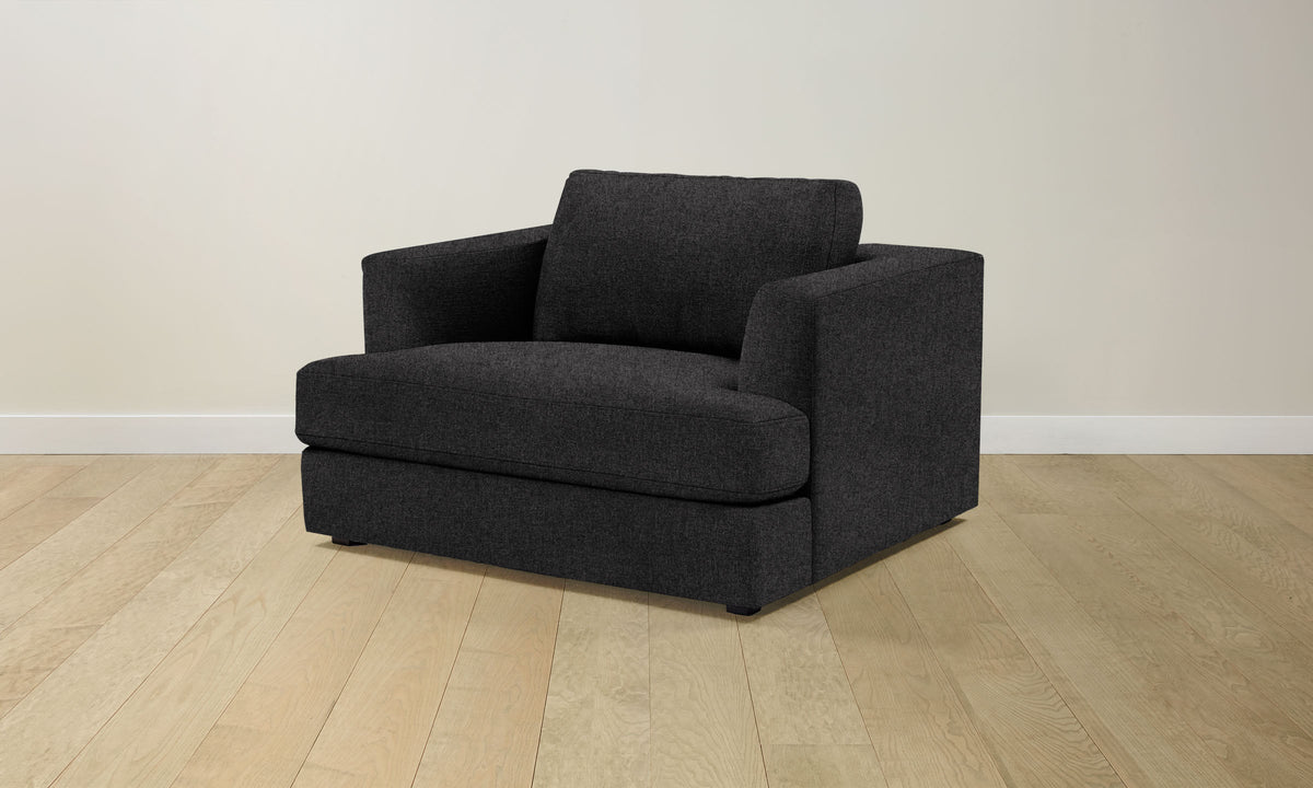 The Varick Chair-and-a-Half - Italian Brushed Wool Pepper
