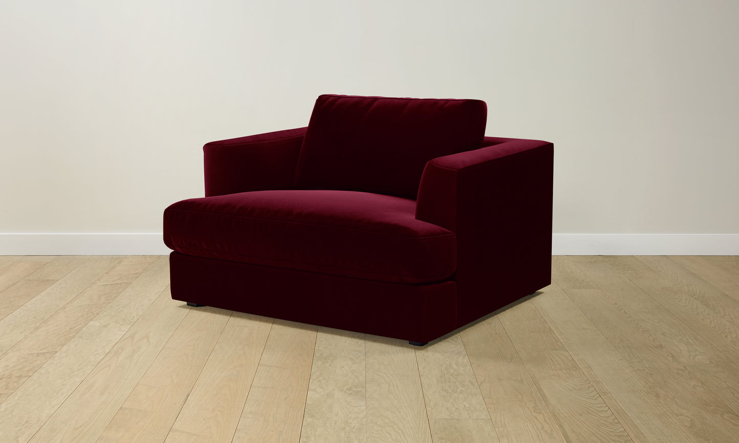 The Varick Chair-and-a-Half - Mohair Crimson