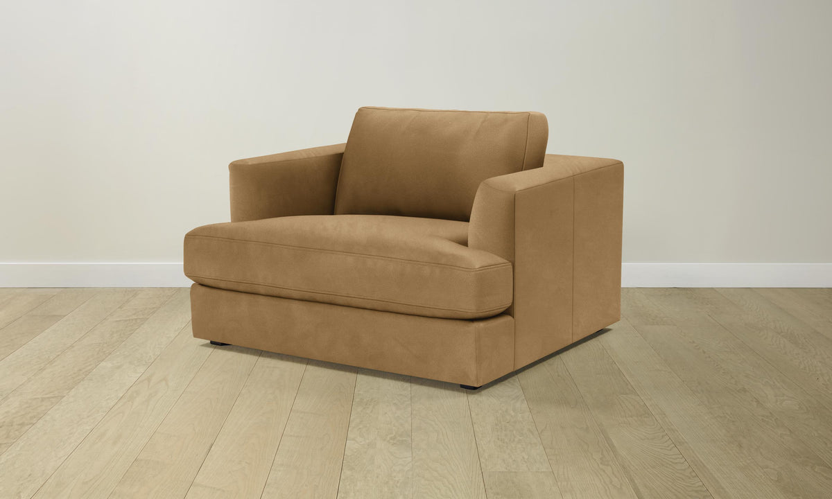The Varick Chair-and-a-Half - Nubuck Leather Saddle