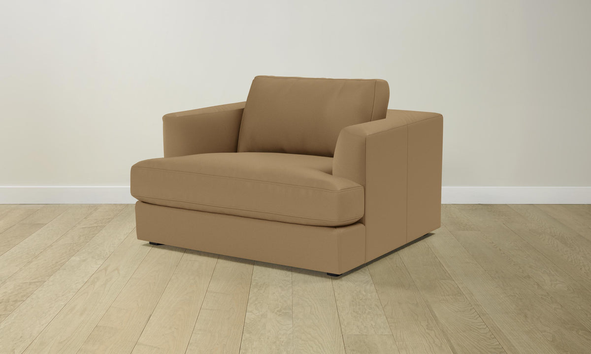 The Varick Chair-and-a-Half - Pebbled Leather Latte