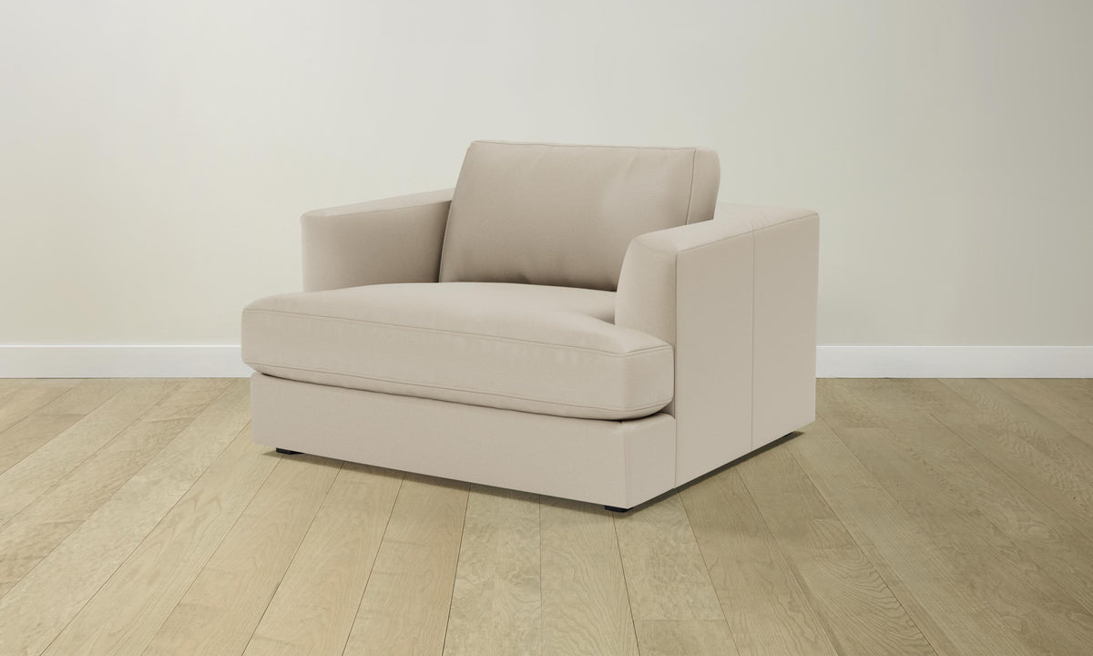The Varick Chair-and-a-Half - Pebbled Leather Stone