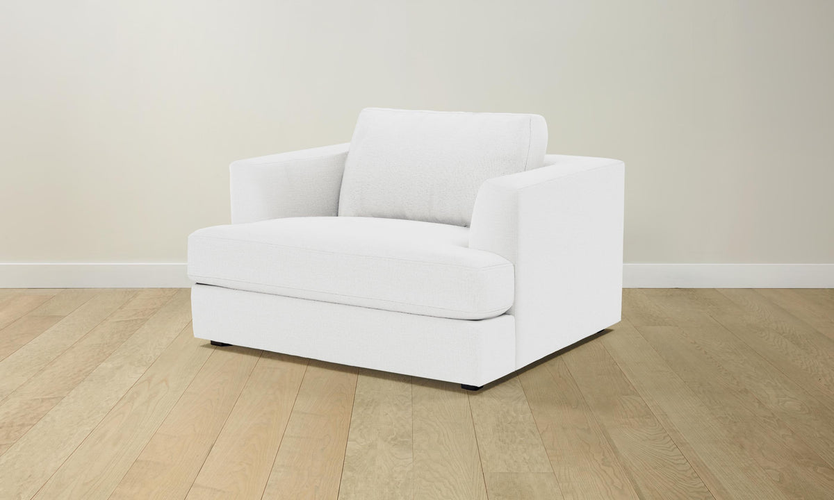 The Varick Chair-and-a-Half - Performance Linen Weave Pure White