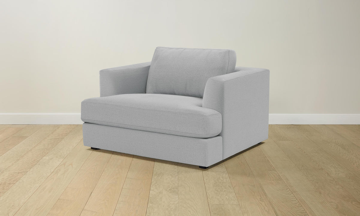 The Varick Chair-and-a-Half - Performance Linen Weave Cloud