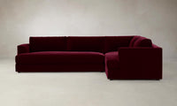 The Varick Sectional - Mohair Crimson