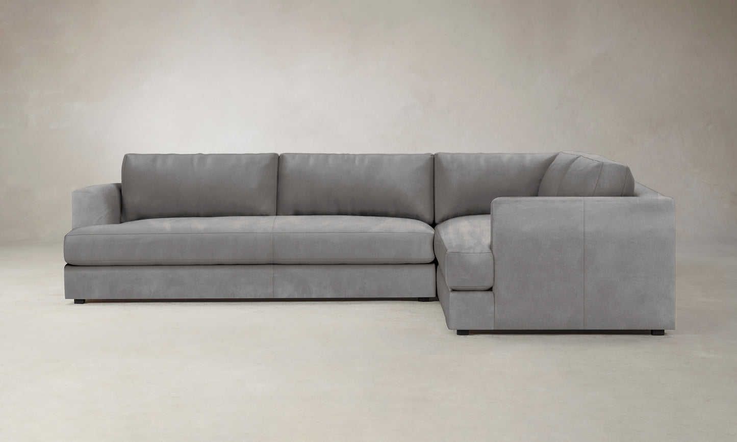 The Varick Sectional - Nubuck Leather Asphalt