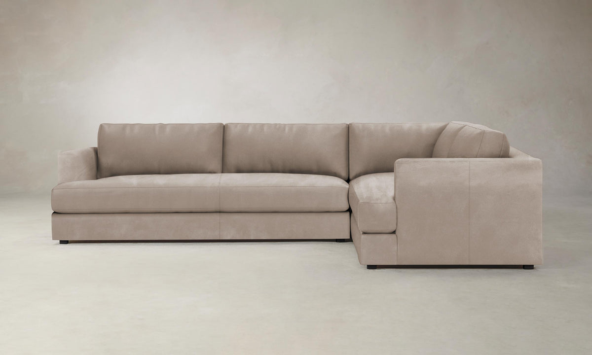 The Varick Sectional - Nubuck Leather Fawn