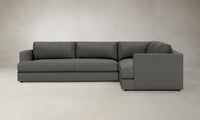 The Varick Sectional - Pebbled Leather Ash