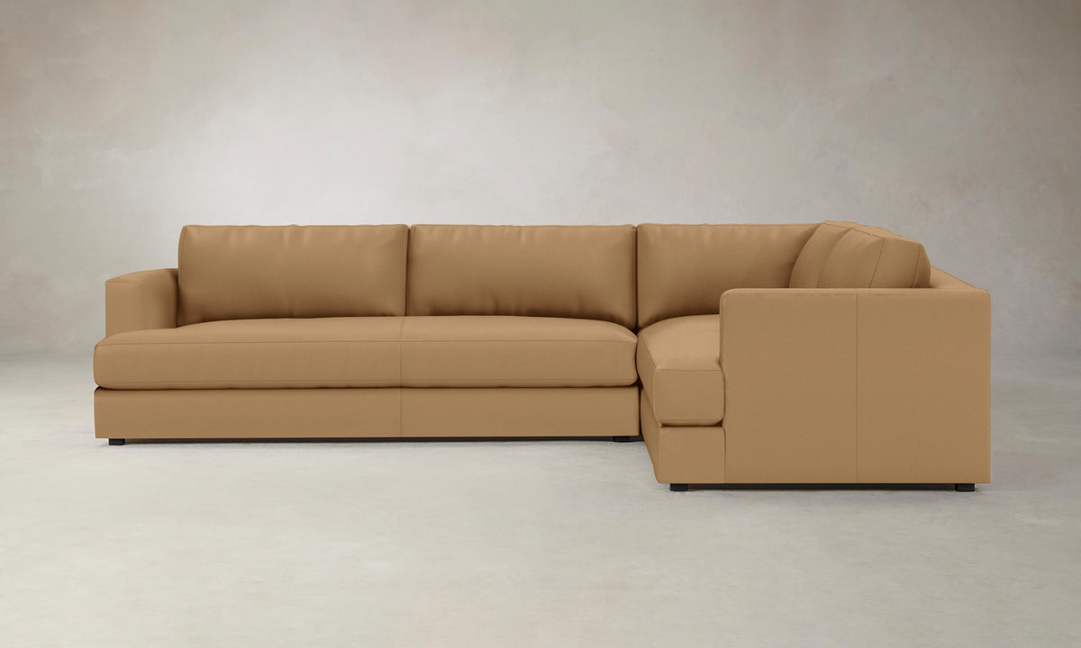 The Varick Sectional - Pebbled Leather Latte