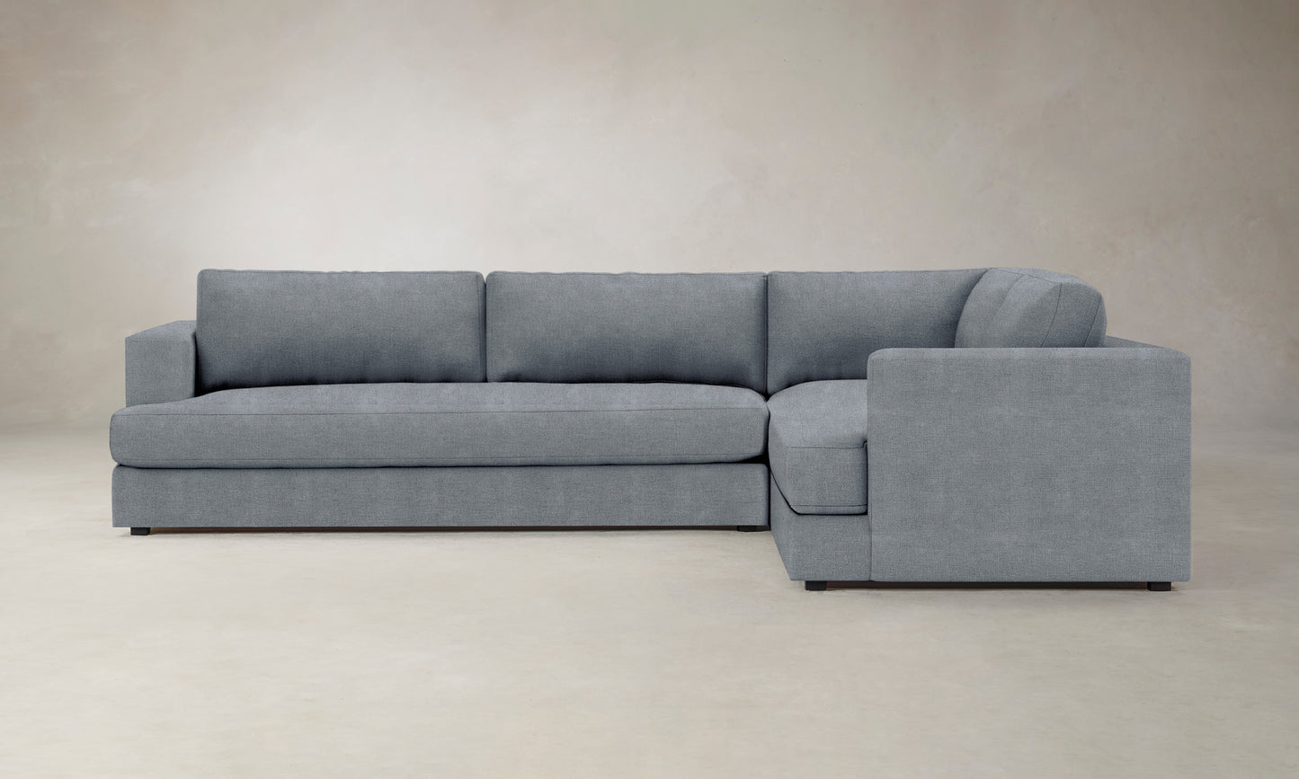 The Varick Sectional - Performance Melange Weave Aegean