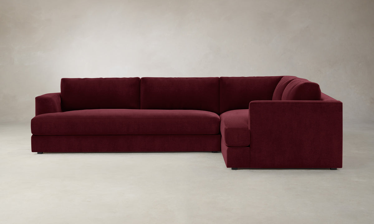 The Varick Sectional - Performance Velvet Merlot
