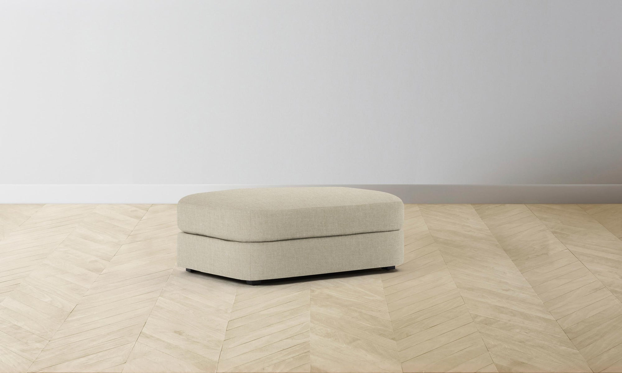 The Varick Ottoman - Belgian Linen Alder