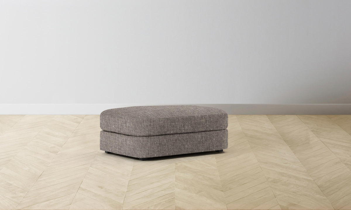 The Varick Ottoman - Heritage Belgian Linen Carob