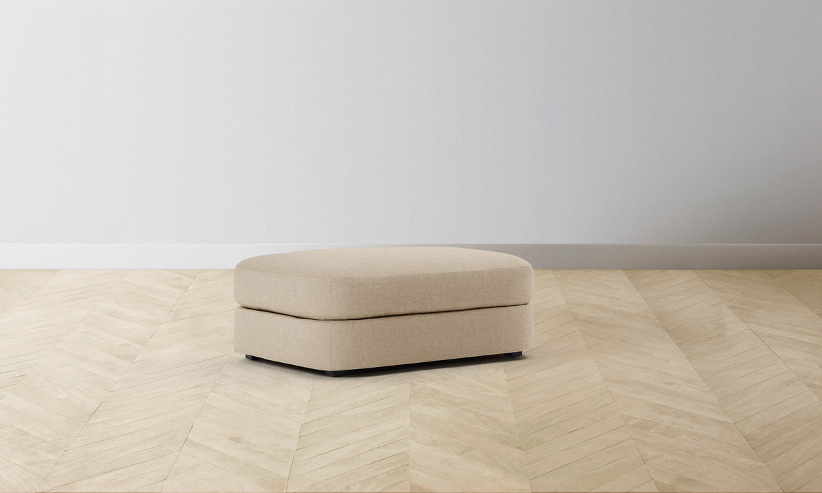 The Varick Ottoman - Heritage Belgian Linen Husk