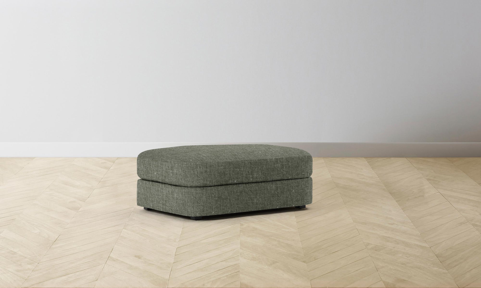 The Varick Ottoman - Belgian Linen Thyme