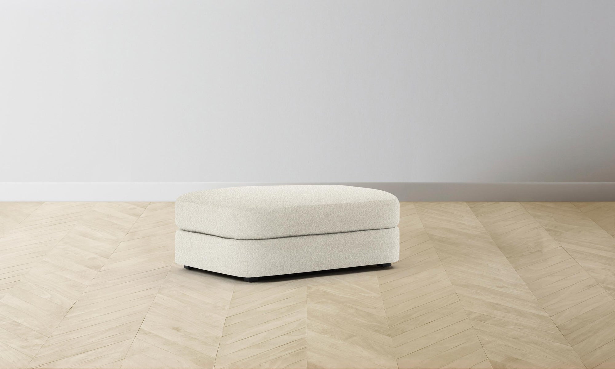 The Varick Ottoman - Italian Bouclé White