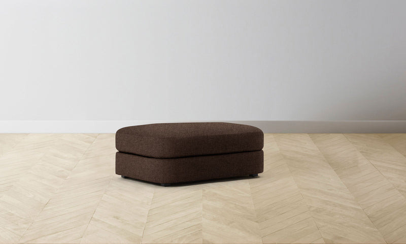 The Varick Ottoman - Italian Brushed Wool Cocoa