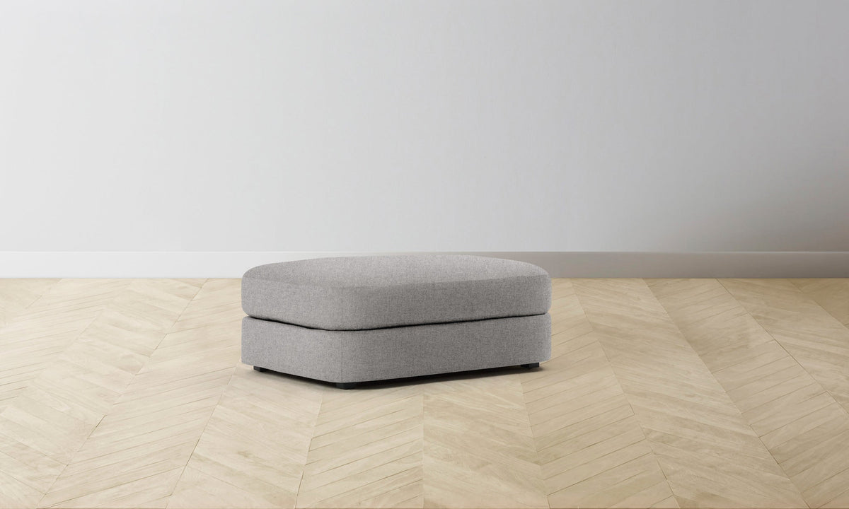 The Varick Ottoman - Italian Brushed Wool Moon