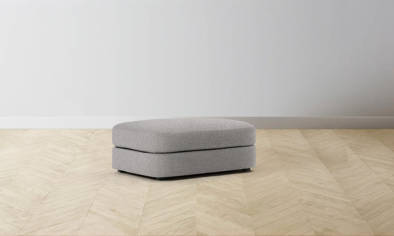 The Varick Ottoman - Italian Brushed Wool Moon