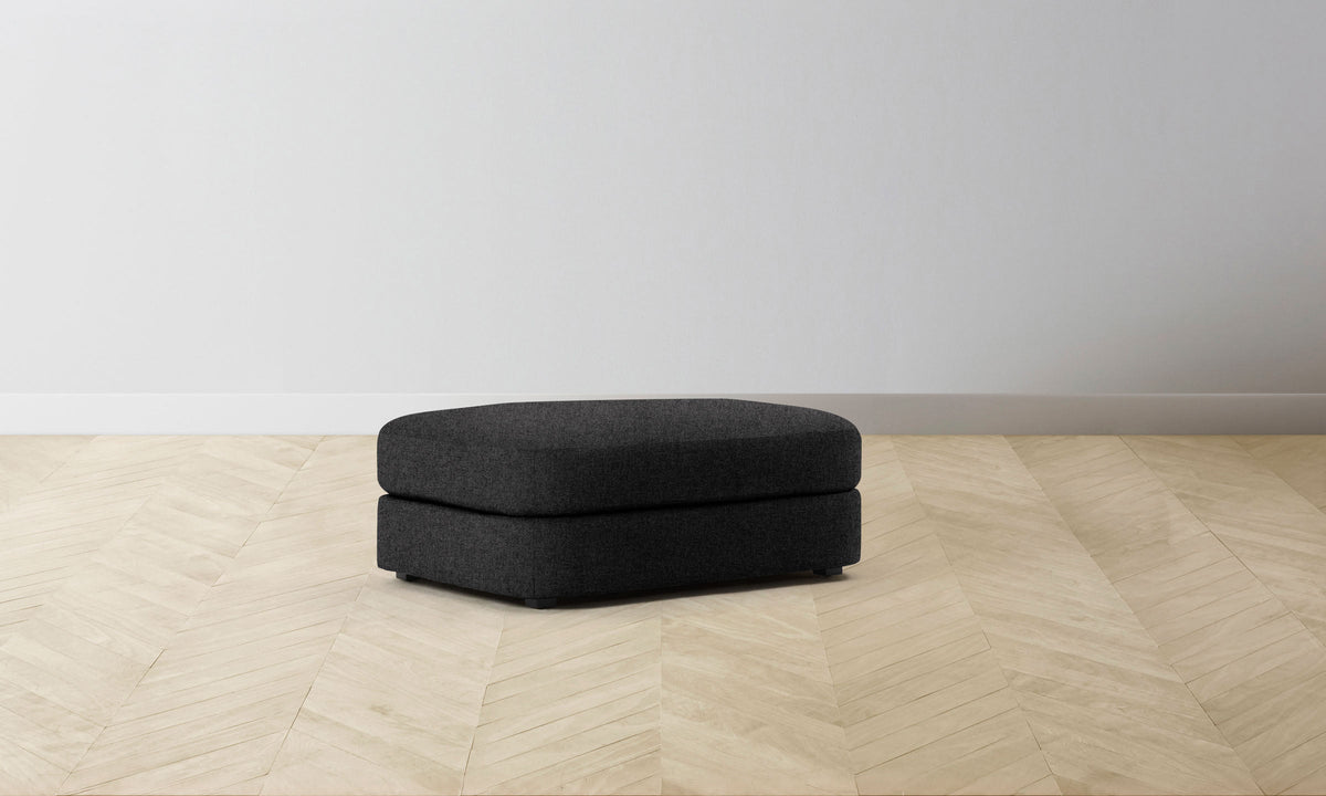 The Varick Ottoman - Italian Brushed Wool Pepper