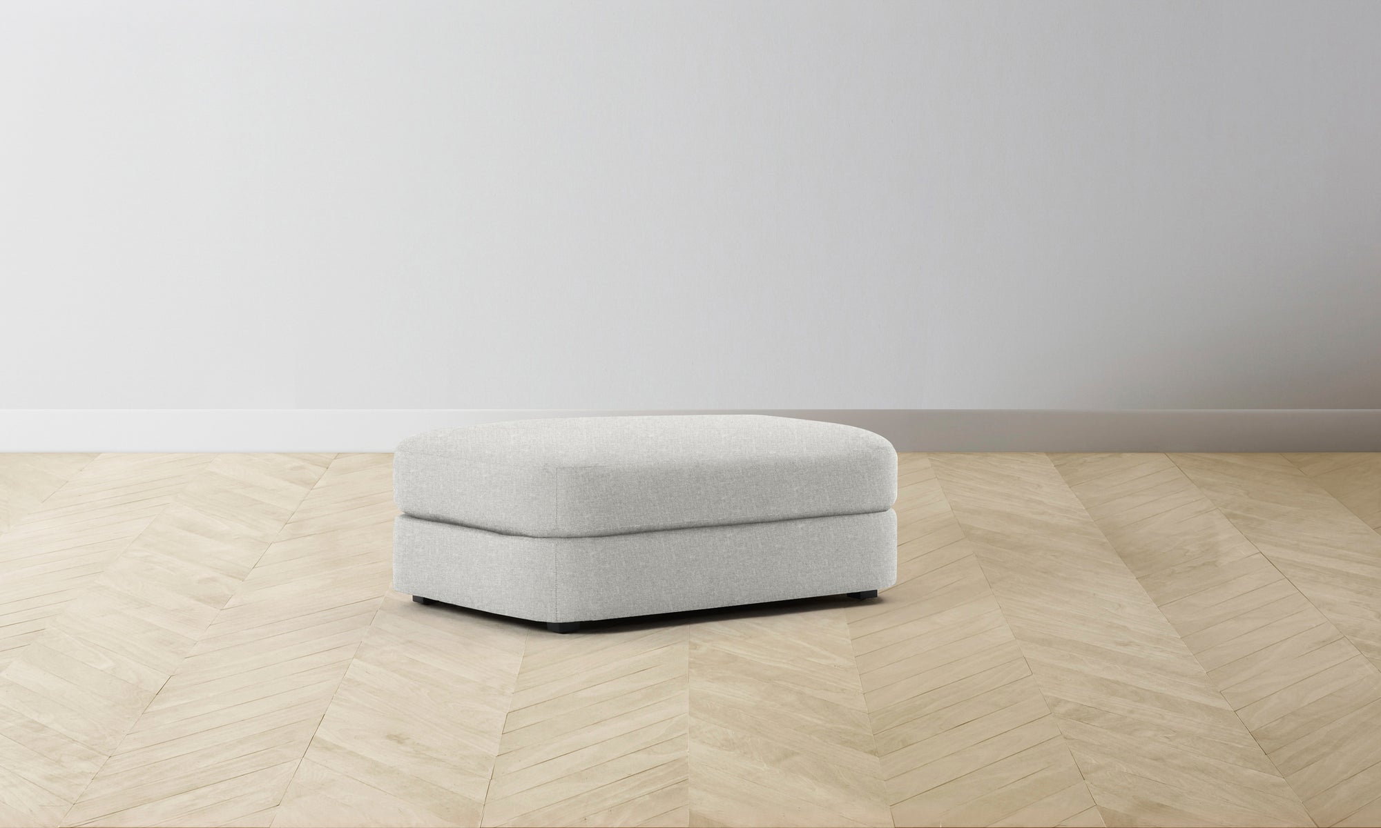 The Varick Ottoman - Merino Heather Grey