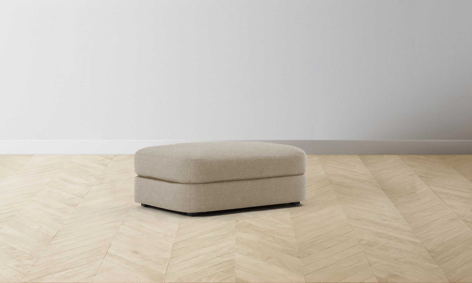 The Varick Ottoman - Merino Wheat