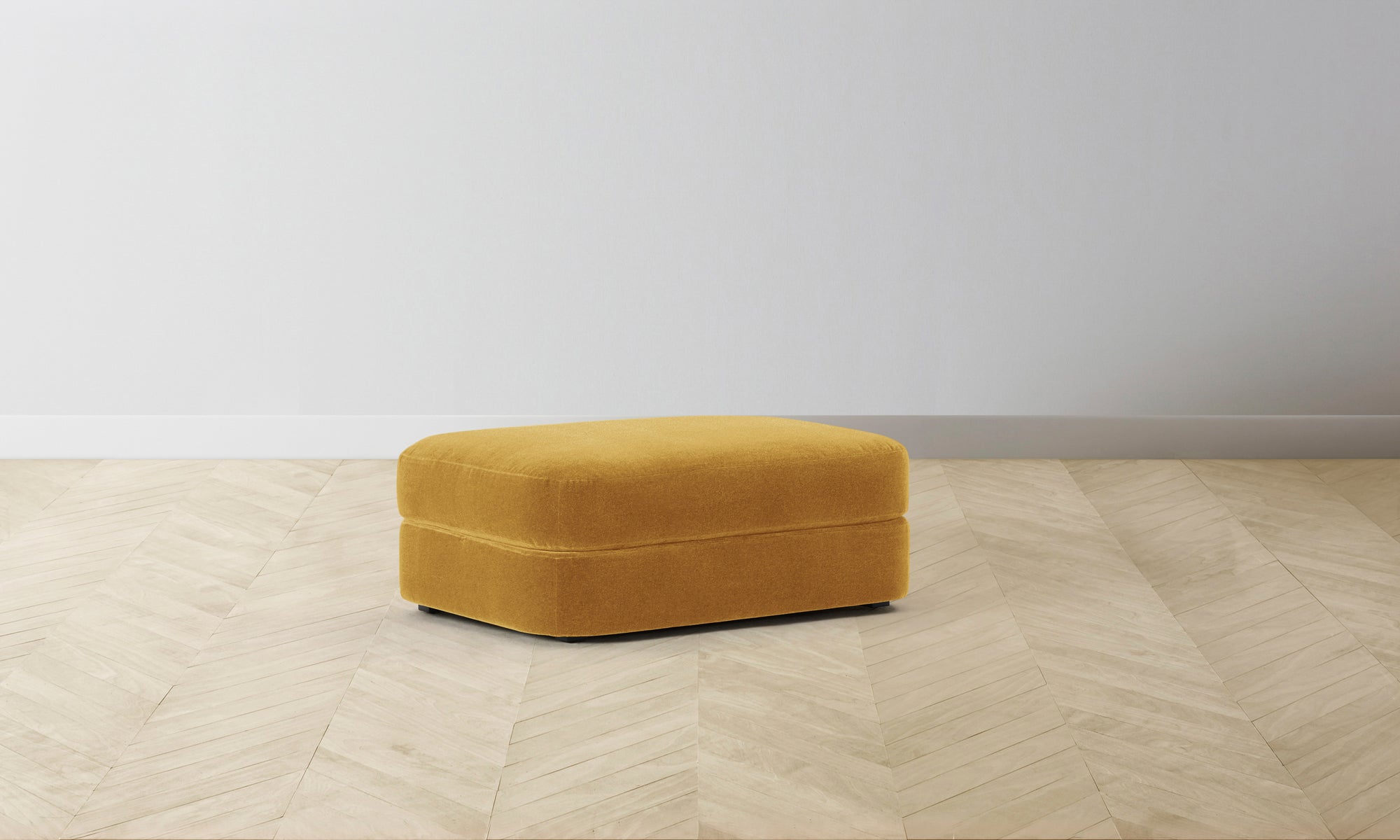 The Varick Ottoman - Mohair Amber