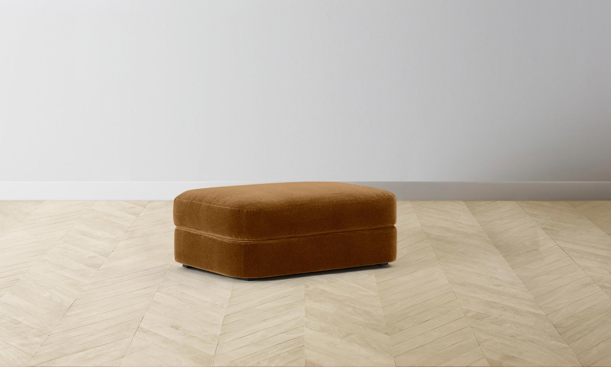 The Varick Ottoman - Mohair Brown Sugar