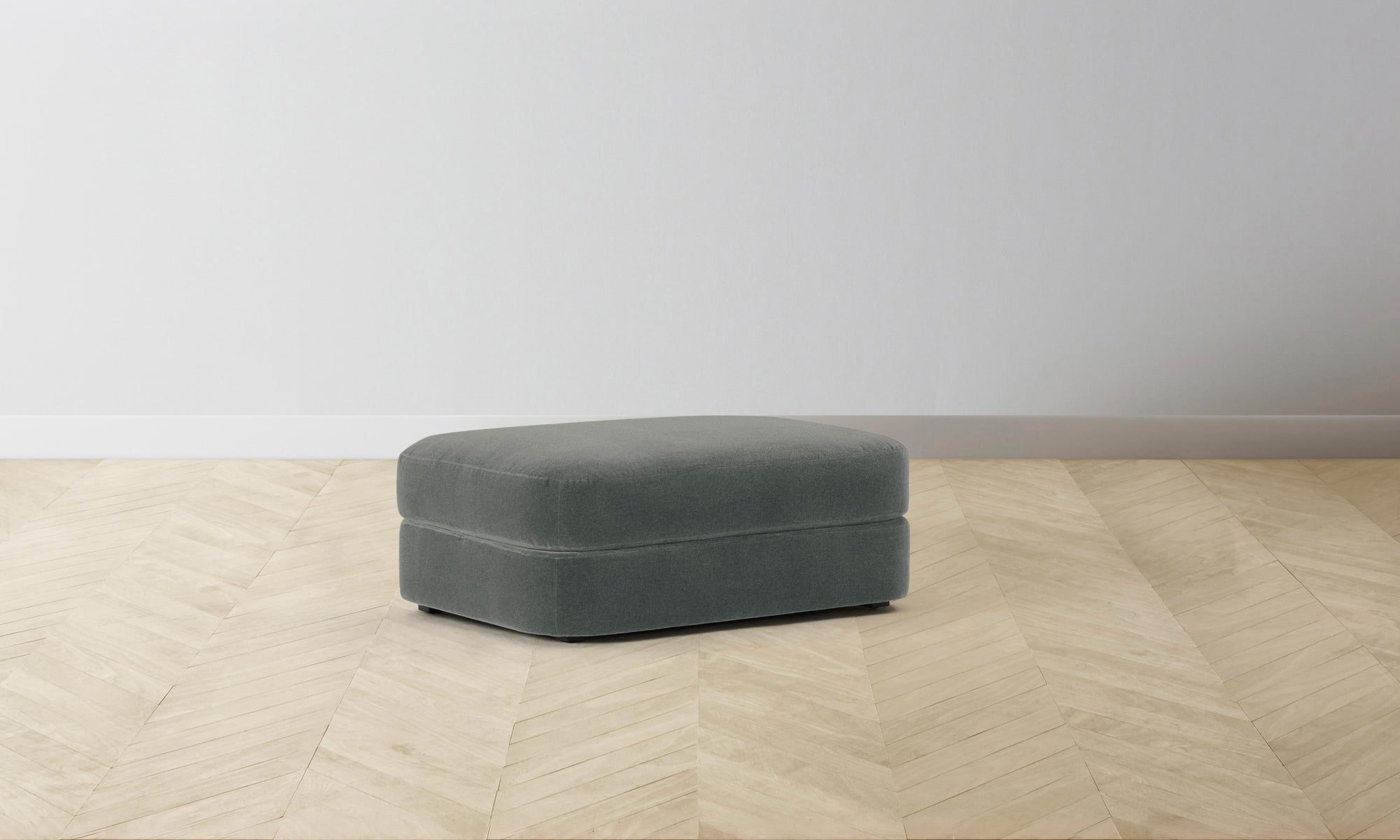 The Varick Ottoman - Mohair Fog