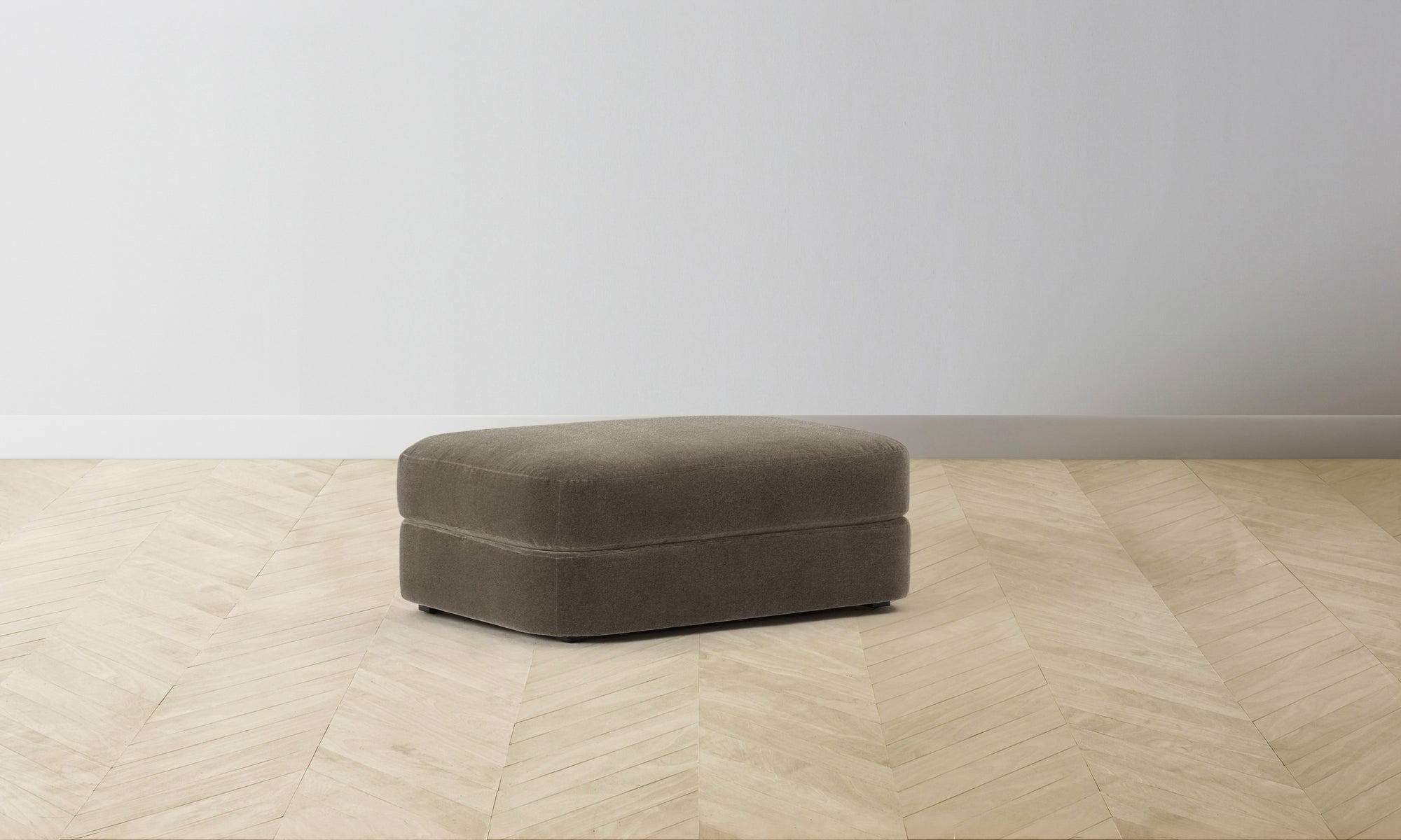 The Varick Ottoman - Mohair Mink