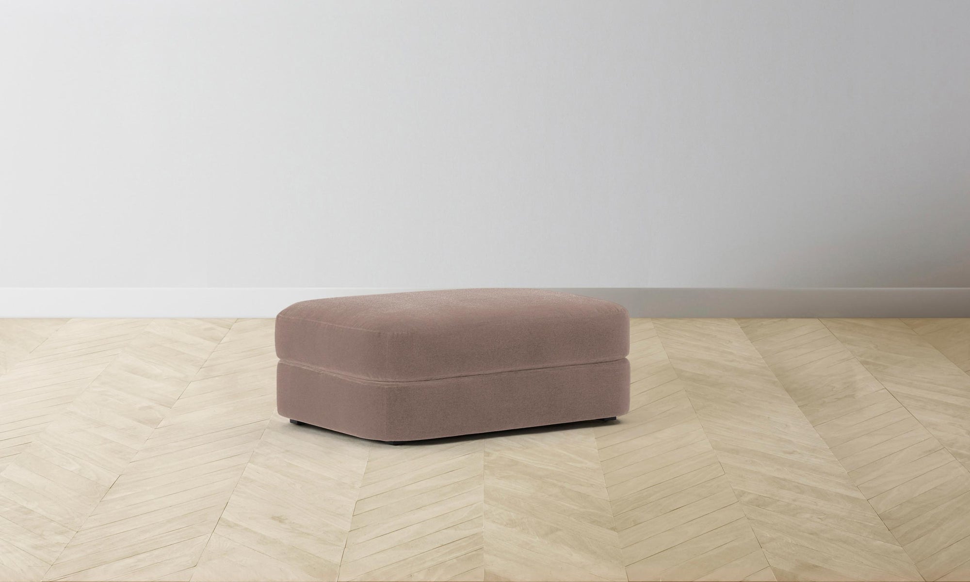 The Varick Ottoman - Mohair Peony