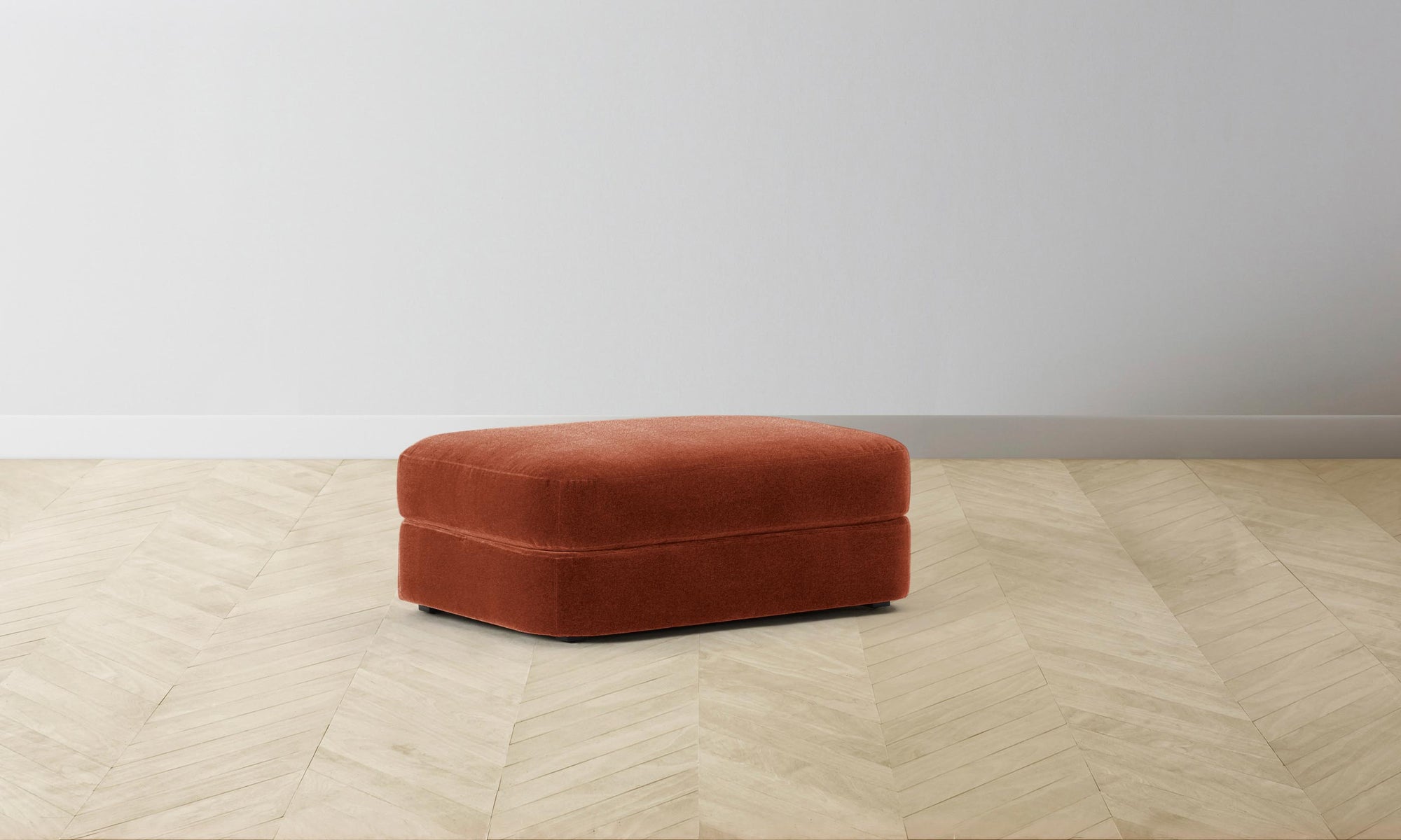 The Varick Ottoman - Mohair Spice