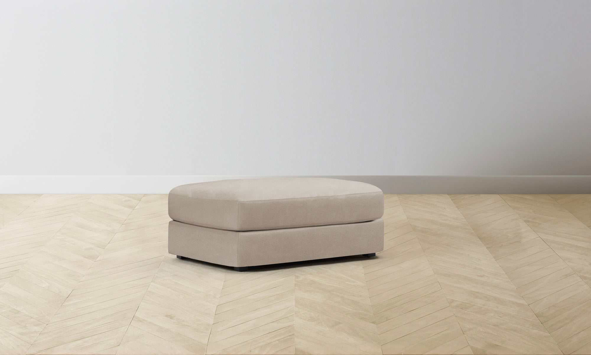 The Varick Ottoman - Nubuck Leather Fawn