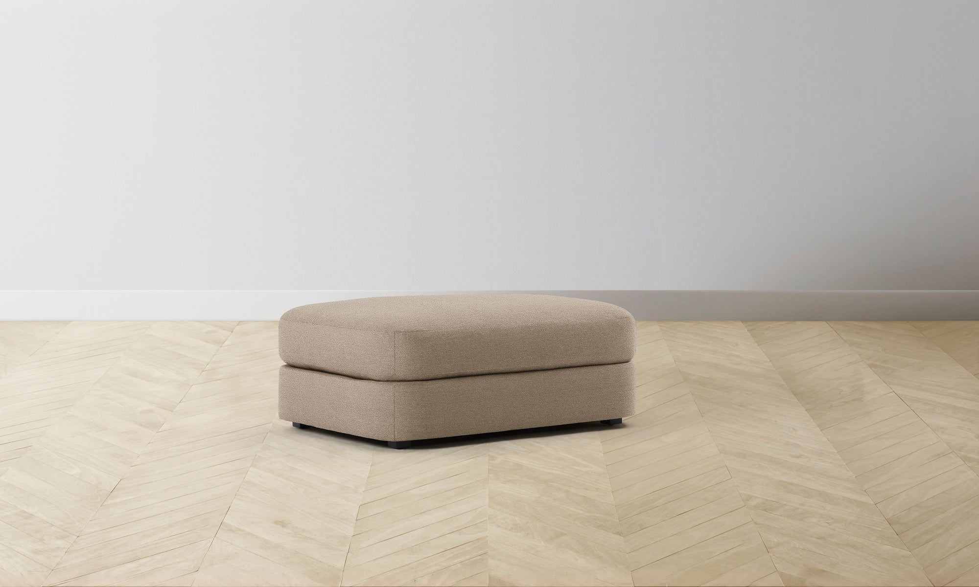 The Varick Ottoman - Performance Basketweave Malt