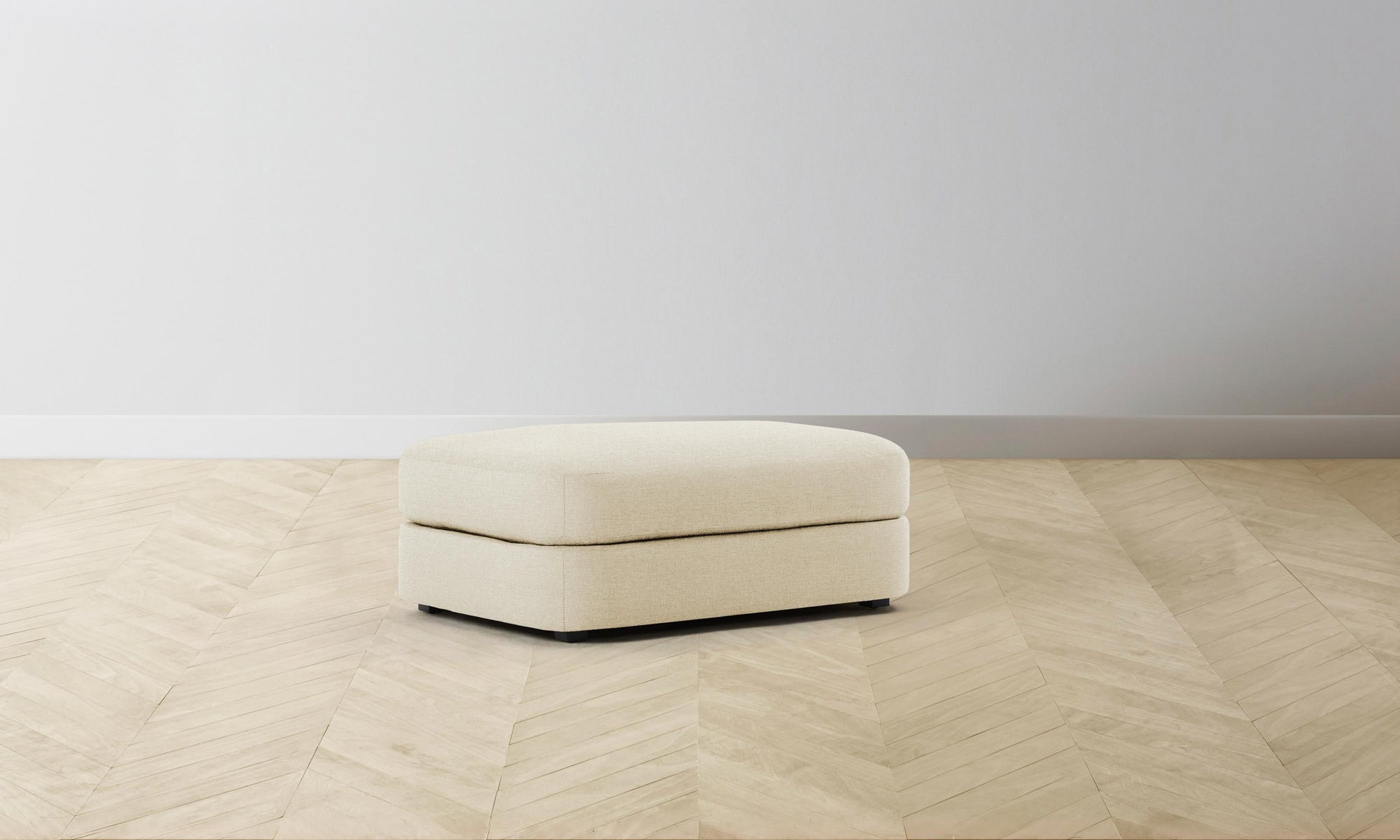 The Varick Ottoman - Performance Linen Weave Prairie