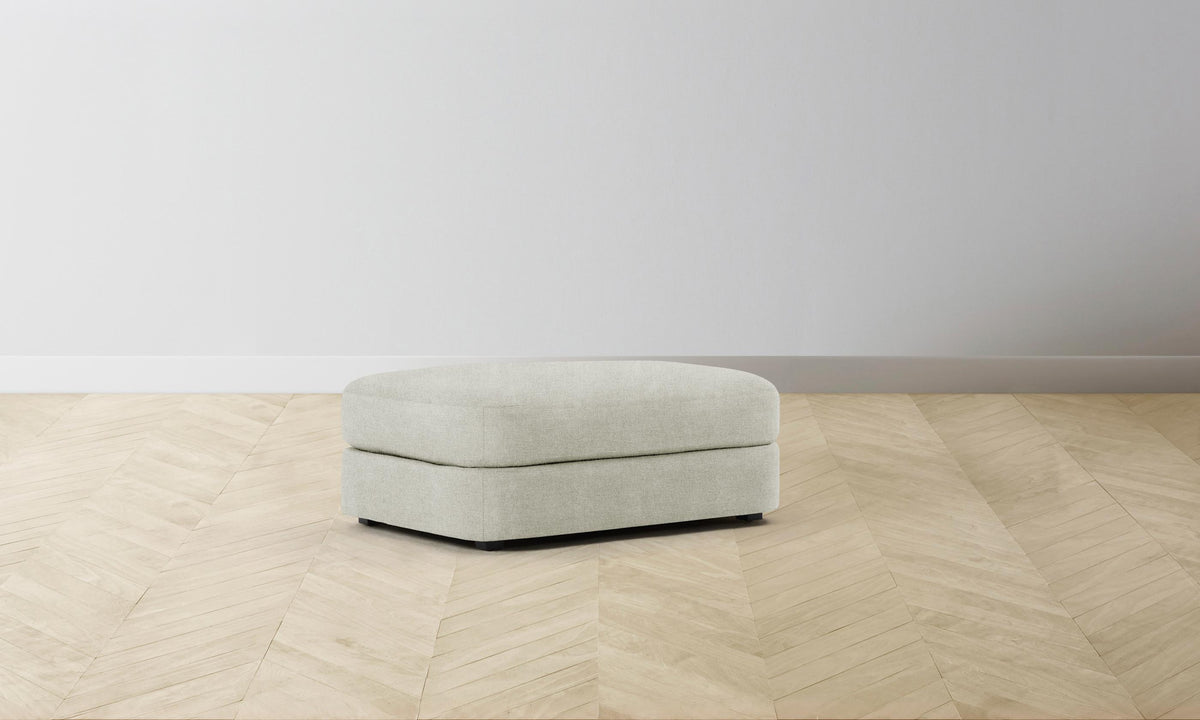 The Varick Ottoman - Performance Mélange Weave Flint