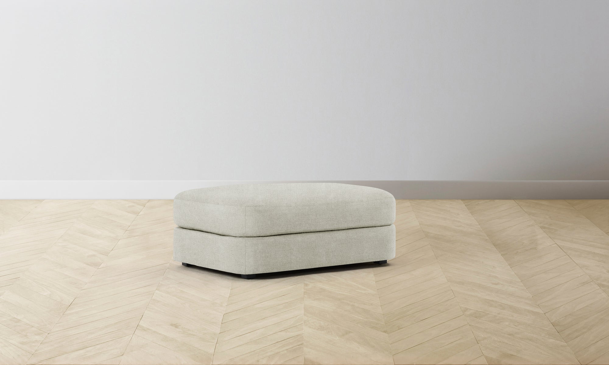 The Varick Ottoman - Performance Melange Weave Flint