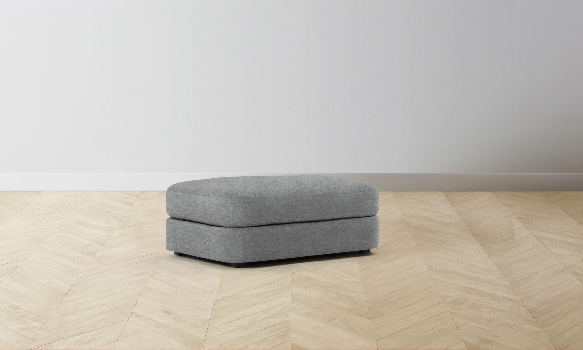 The Varick Ottoman - Performance Melange Weave Night