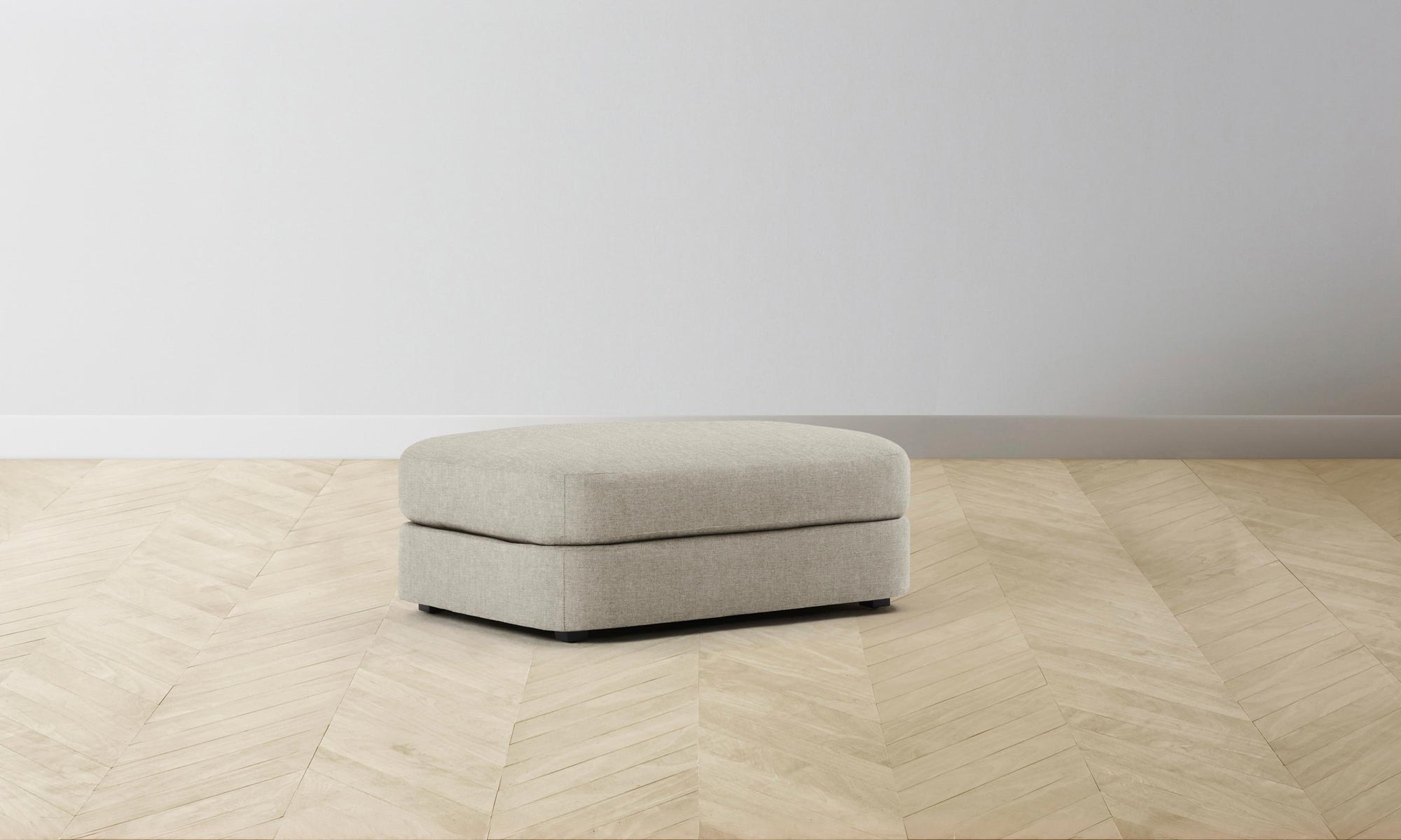 The Varick Ottoman - Performance Stonewashed Linen Dew