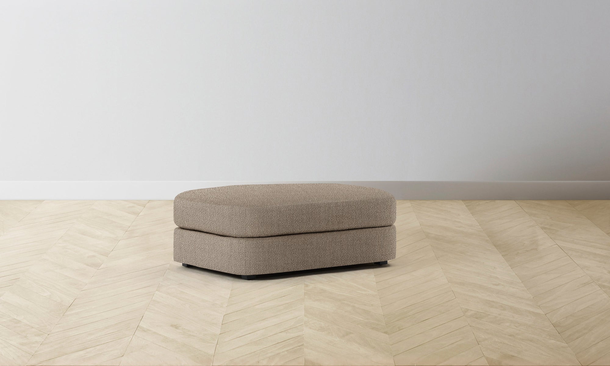 The Varick Ottoman - Performance Textural Weave Earthen