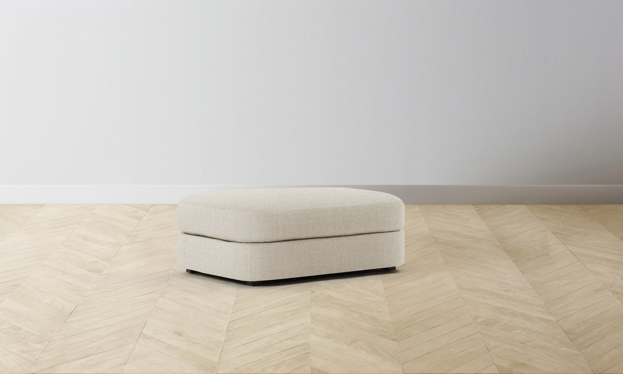 The Varick Ottoman - Performance Textural Weave Wisp