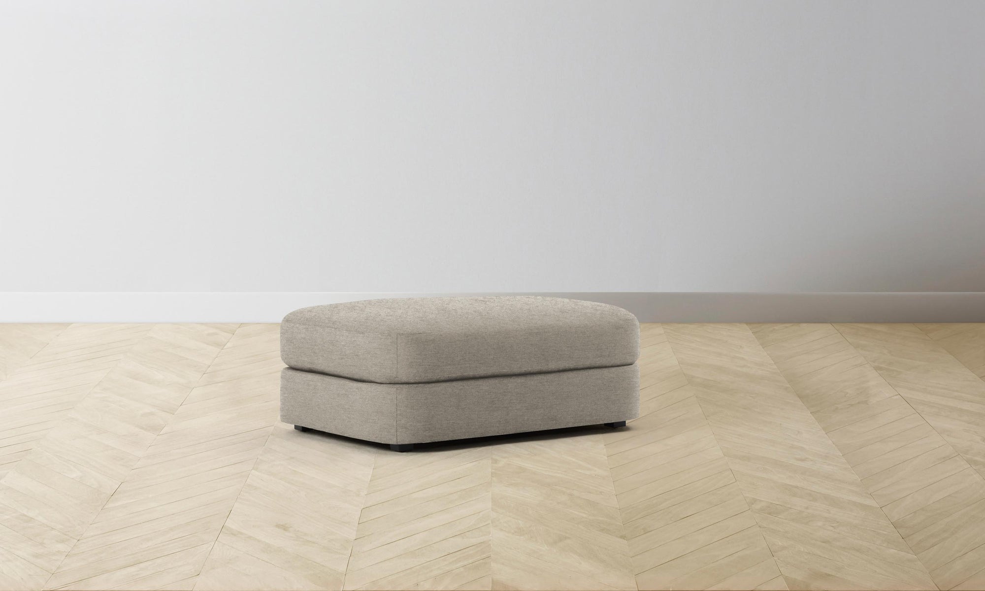 The Varick Ottoman - Performance Tweed Oatmeal