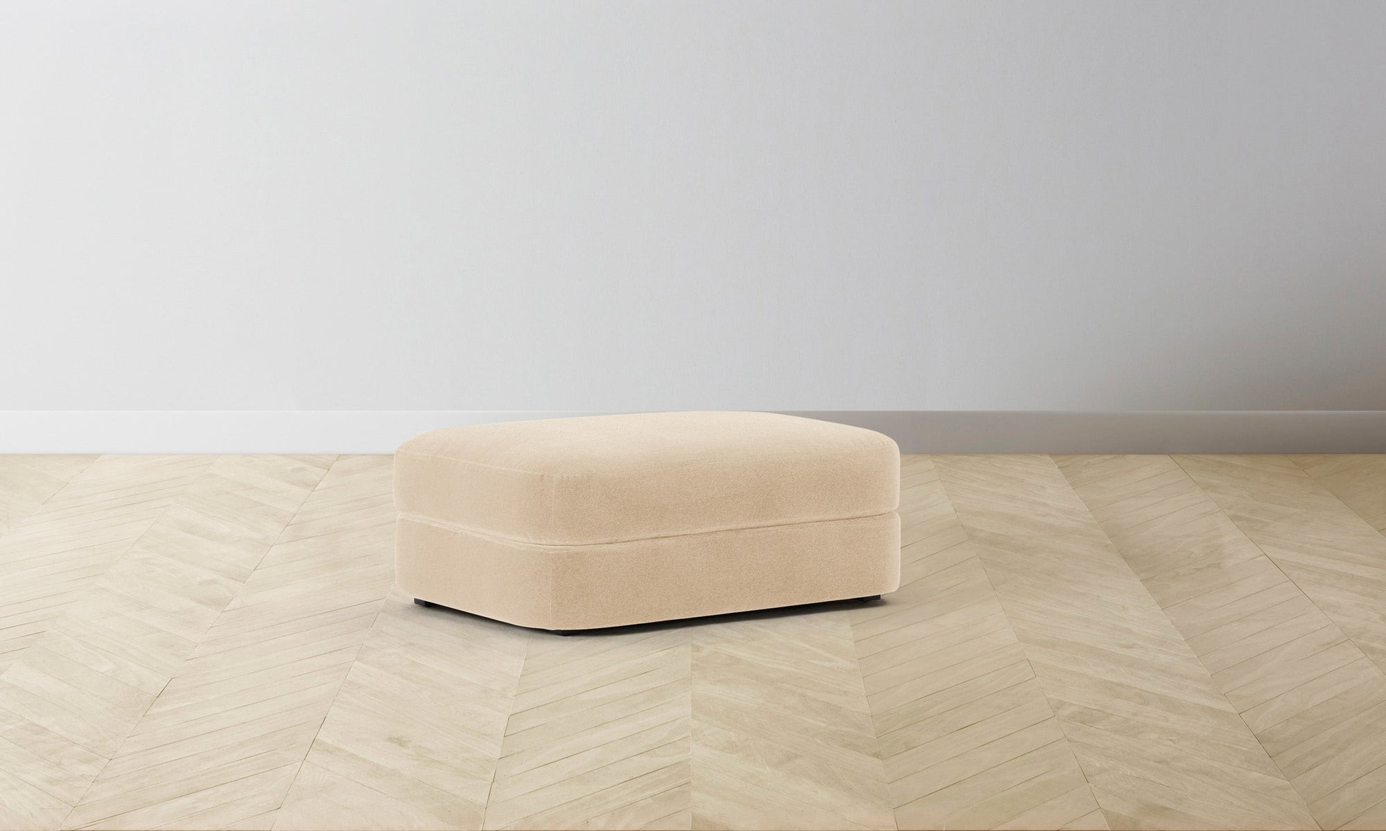 The Varick Ottoman - Performance Velvet Butter