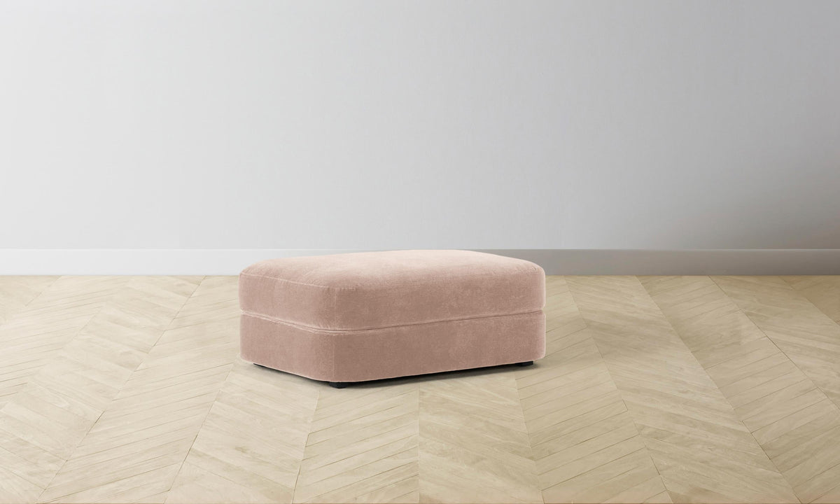 The Varick Ottoman - Performance Velvet Blossom