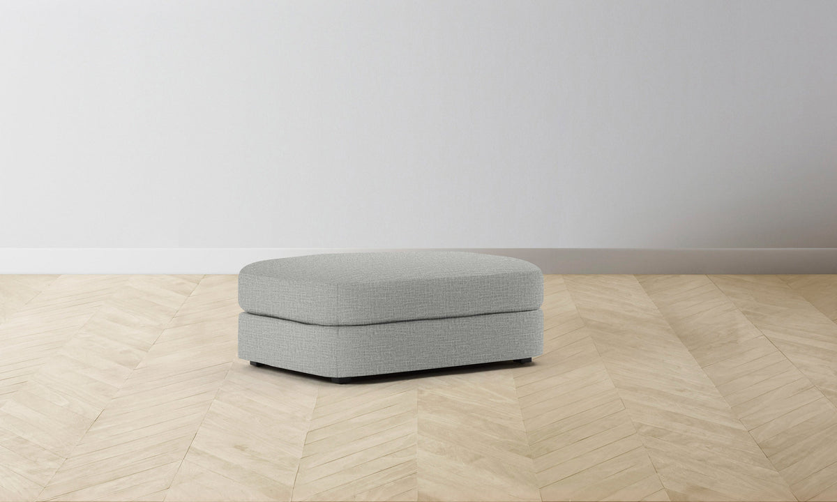 The Varick Ottoman - Performance Woven Chenille Rain