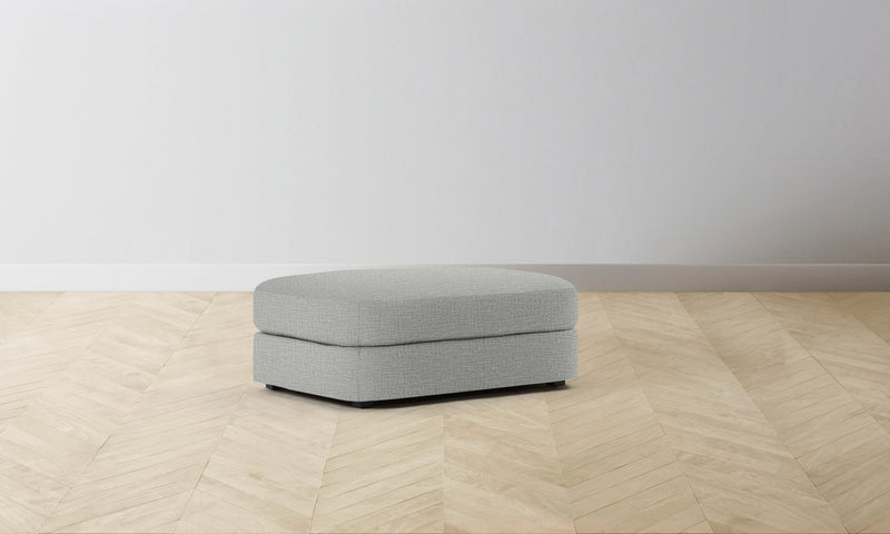 The Varick Ottoman - Performance Woven Chenille Rain