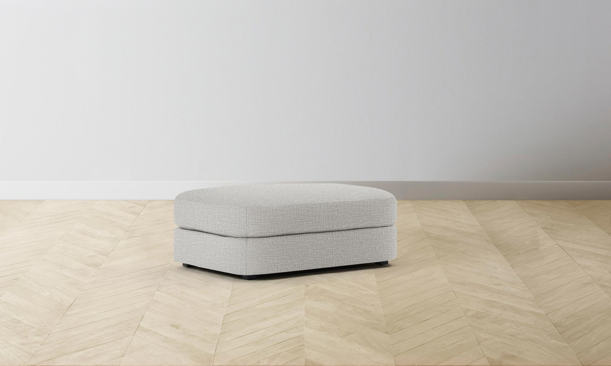 The Varick Ottoman - Performance Woven Chenille Steel